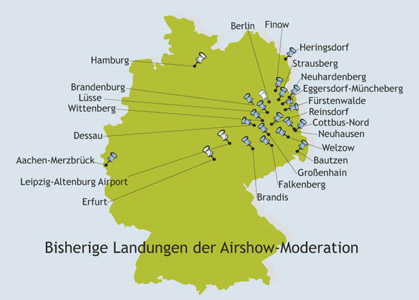 Bisherige Landungen der Airshow Moderation